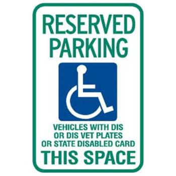 Image for Wisconsin RESERVED Parking Disabled Parking Sign, Reflective, 12 x 18" from HD Supply