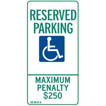 Image for N. Carolina RESERVED Parking Disabled Parking Sign, Reflective, 12 x 26" from HD Supply