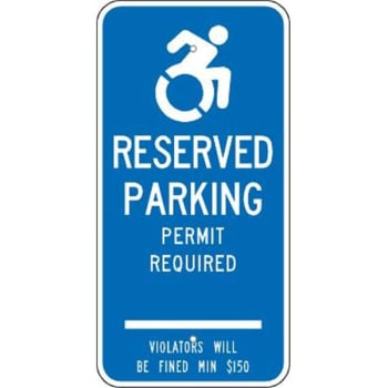 Image for Connecticut Permit Required Disabled Parking Sign, Reflective, 12 X 24" from HD Supply