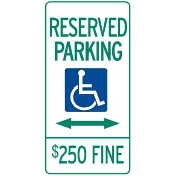 Image for Illinois Reserved Parking/250 Dollar Fine Disabled Parking Sign, 12 X 24" from HD Supply