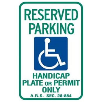 Image for Arizona RESERVED Parking Disabled Parking Sign, Reflective, 12 x 18" from HD Supply