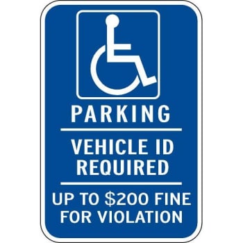 Image for Minnesota Parking/Vehicle ID Required Disabled Parking Sign, 12 x 18" from HD Supply