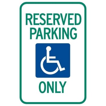 Image for Michigan RESERVED Parking Only" Disabled Parking Sign, Reflective, 12 x 18" from HD Supply