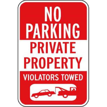 Image for "no Parking Private Property" Tow Warning Sign, Reflective, 12 X 18" from HD Supply