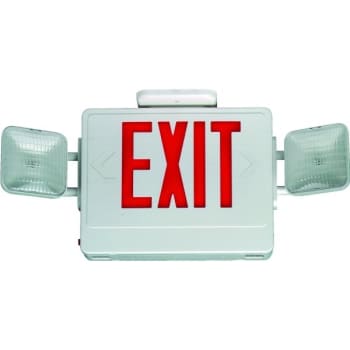 Combo Exit/Emergency Fixture, Battery Backup, Red