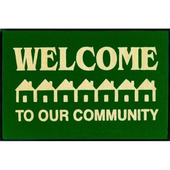 Image for Welcome To Our Community Floor Mat, Hunter Green, 6' X 4' from HD Supply