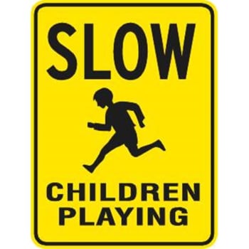 Image for Slow/children Playing/symbol Sign, Reflective, 18 X 24" from HD Supply