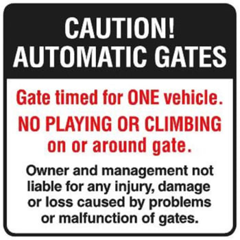 Image for Automatic Gate/timed For One Vehicle Gate Sign, Reflective, 24 X 24 In from HD Supply