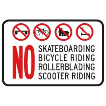 Image for No Skateboarding/bicycle.../symbols Horizontal Sign Non-Reflective, 18 X 12" from HD Supply