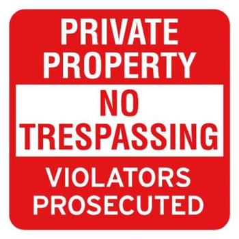 Image for No Trespassing Mini Sign, Reflective, 12x12 from HD Supply