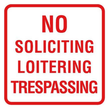 Image for No Soliciting Mini Sign, Reflective, 12x12 from HD Supply