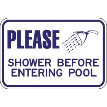 Image for "please Shower Before Entering Pool" Sign, Non-reflective, 18 X 12" from HD Supply