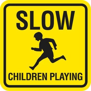 Image for Slow/Children Playing Mini Sign, Reflective, 12x12 from HD Supply
