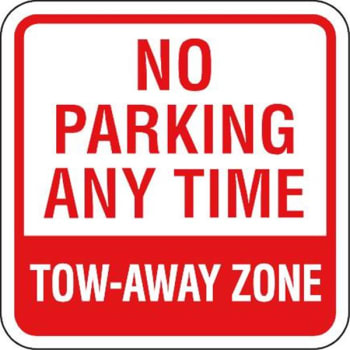 Image for Tow Away Zone Mini Sign, Reflective, 12x12 from HD Supply