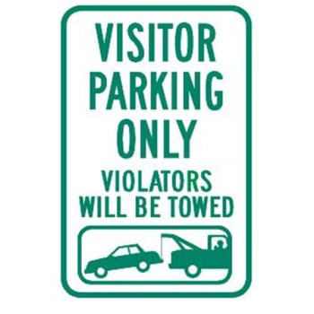 Image for "Visitor Parking" Violators Towed Sign, Reflective, 12 x 18" from HD Supply