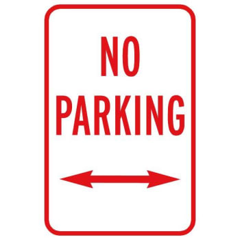 Image for "NO PARKING" Sign with Directional Arrows, Reflective, 12 x 18" from HD Supply