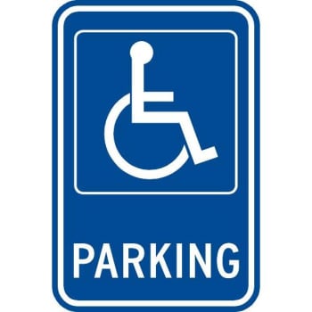 Parking Symbol Disabled Parking Sign, Blue Reflective, 12 X 18"