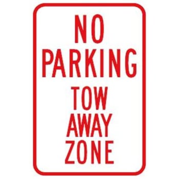 Image for No Parking Tow Away Zone Sign, Reflective, 12 X 18 from HD Supply