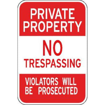 Image for "private Property/violators Prosecuted" Sign, Reflective, 12 X 18" from HD Supply