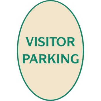 Image for Visitor Parking Oval Designer Sign, Green On Ivory, 12 X 18 from HD Supply