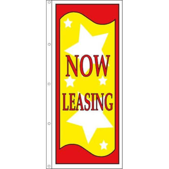 Vertical Now Leasing Flag, Stars, 3' X 8'
