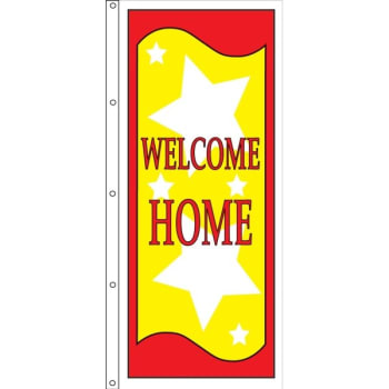 Image for Vertical Welcome Home Flag, Stars, 3' X 8' from HD Supply