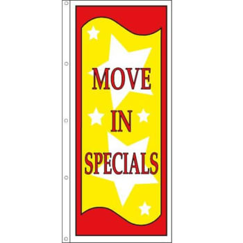 Image for Vertical Move-In Specials Flag, Stars, 3' X 8' from HD Supply