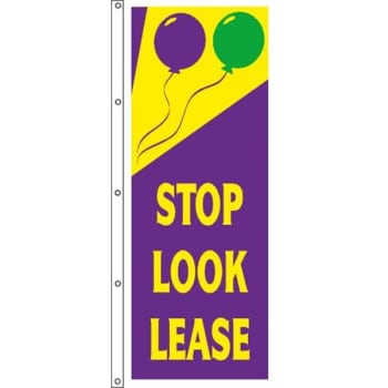 Image for Vertical Stop! Look! Lease! Flag, Festive, 3' X 8' from HD Supply