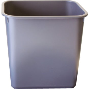 Hapco 8 Quart Rectangular Wastebasket, Graphite Finish, (12-Case)