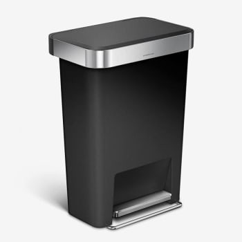 Image for Simplehuman Rectangular Step Trash Can 45l/12gal Black Plastic from HD Supply