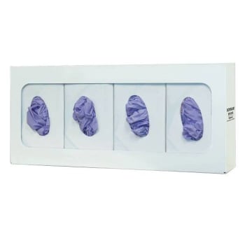 Bowman Dispensers Glove Box Dispenser Quad White Powered Coated Steel