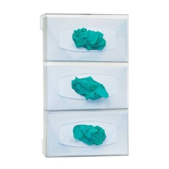 Bowman Dispeners Glove Box Dispenser Trp Divided Inject  Molded Semi-Transparent