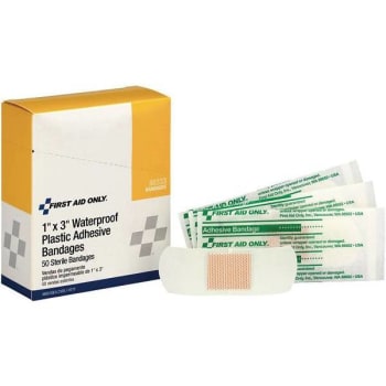 First Aid Only 1 In. X 3 In. Adhesive Waterproof Plastic Bandages (50-Pack)