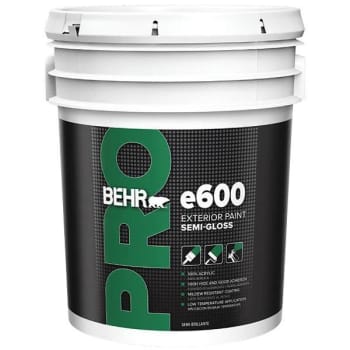 Image for Behr Pro 5 Gal. E600 Semi-Gloss Acrylic Exterior Paint (White) from HD Supply