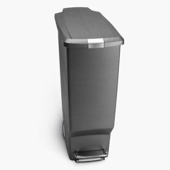 Image for Simplehuman 40 Liter / 10.6 Gallon Slim Plastic Kitchen Step Trash Can Grey from HD Supply
