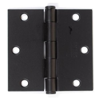 Global Door Controls 3.5"X3.5" Matte Black Residential Steel Hinge, Package Of 2