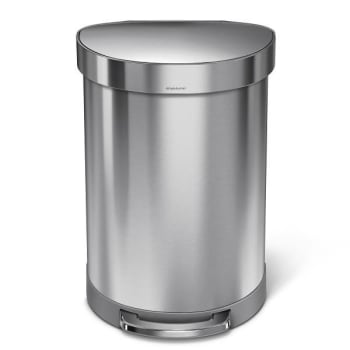 Image for Simplehuman Semiround Hands Free Step Can 60l/15.8 Gal Brushed Stainless Steel from HD Supply