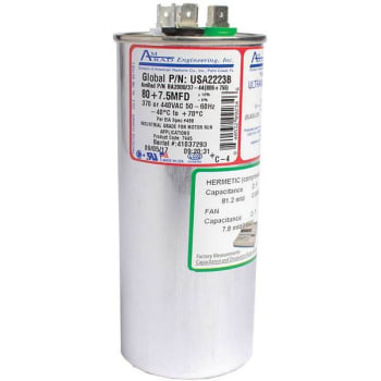 Image for Amrad Engineering # Usa2223b 80/7.5 MFD 370/440 VAC Round Motor Run Capacitor from HD Supply