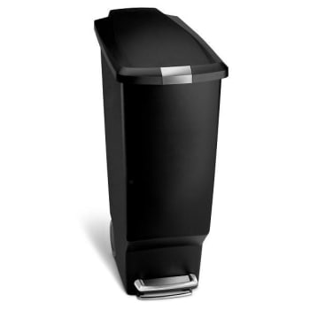 Image for Simplehuman 40 Liter / 10.6 Gallon Slim Plastic Kitchen Step Trash Can Black from HD Supply