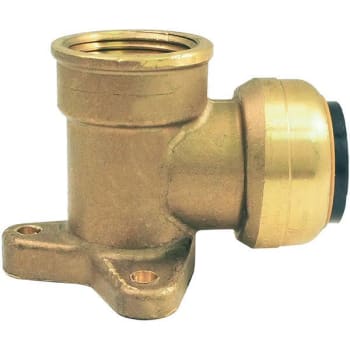 Tectite 1/2 In. Push-To-Connect X Female Pipe Thread 90 Degree Drop Ear Elbow (Brass)