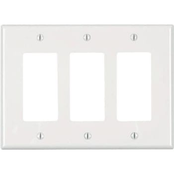 Image for Leviton R52-Pj263-00w 3-Gang Decorator/rocker Wall Plate (White) from HD Supply