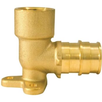 Apollo 3/4 in. x 1/2 in. Female Pex-A Expansion Barb Pipe 90-Deg Drop-Ear Elbow (Brass)
