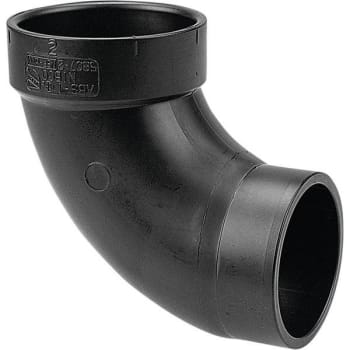 Nibco 1-1/2 In. ABS DWV 90-Degree Spigot X Hub Street Elbow