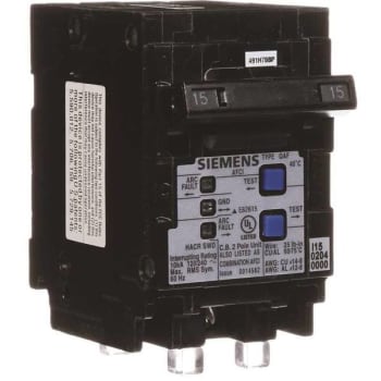 Image for Siemens 15 Amp Double-Pole Type Qaf Combination Afci Circuit Breaker from HD Supply