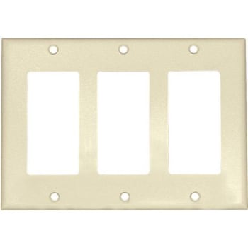 Image for Leviton 80411-W 3-Gang Decorator/rocker Wall Plate (White) from HD Supply