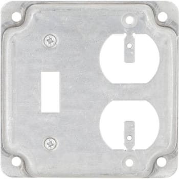 Image for Raco 4 In. Steel 2-Gang Exposed Work Square Cover For 1 Toggle Switch And 1 Duplex Outlet from HD Supply