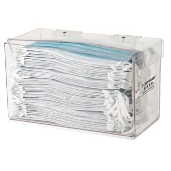 Bowman Dispensers Face Mask Dispenser Earloop Bulk White Abs/clear Petg