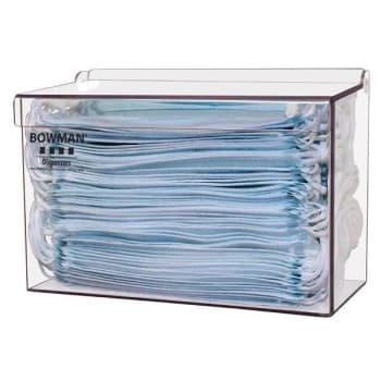 Bowman Dispensers Face Mask Dispenser Earloop/Tie Bulk Clear Petg Plastic