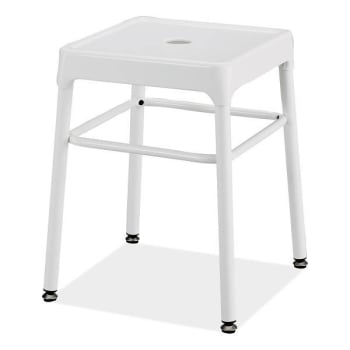 Safco Steel Guest Bistro Stool, Backless, 18" Seat Height, White