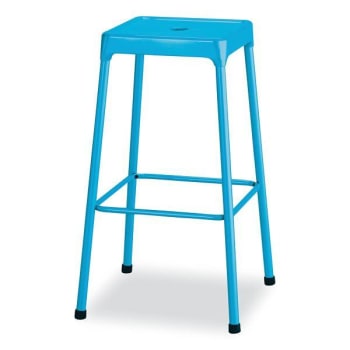 Safco Steel Bar Stool, Backless, 29" Seat Height, Baby Blue
